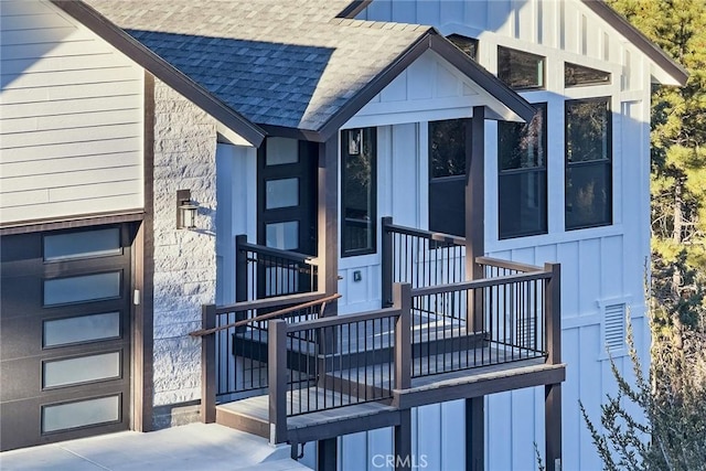 entrance to property with a deck