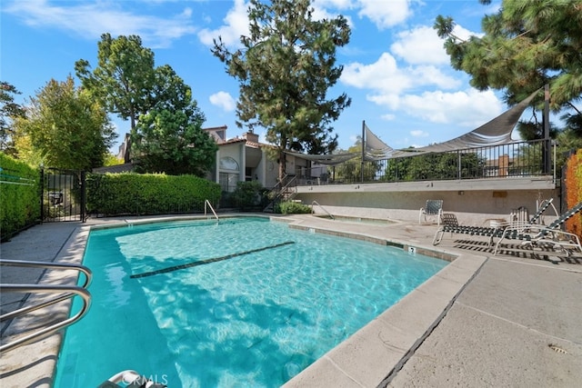 view of pool featuring a patio area