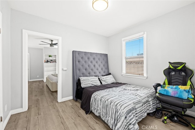 bedroom featuring light hardwood / wood-style flooring