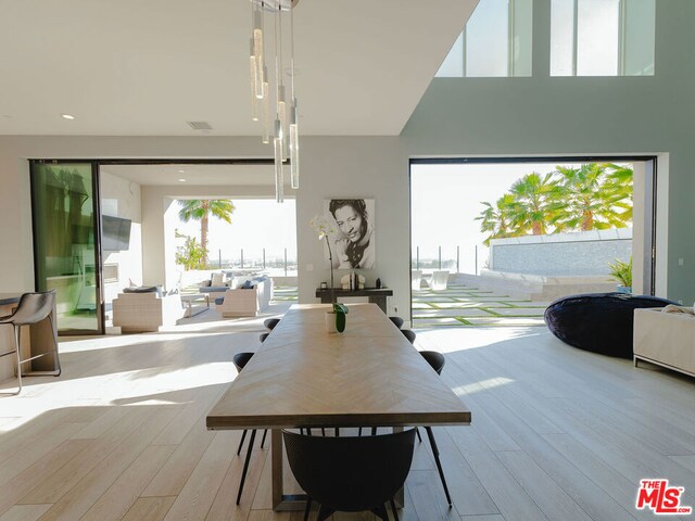 dining room featuring light hardwood / wood-style floors