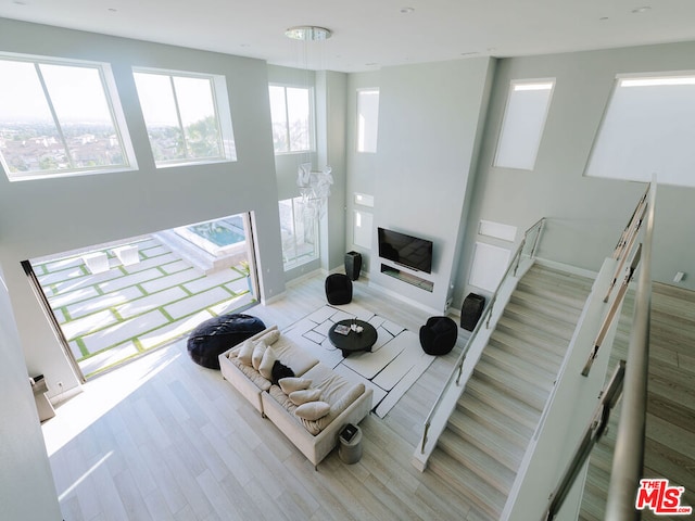 living room featuring light hardwood / wood-style floors