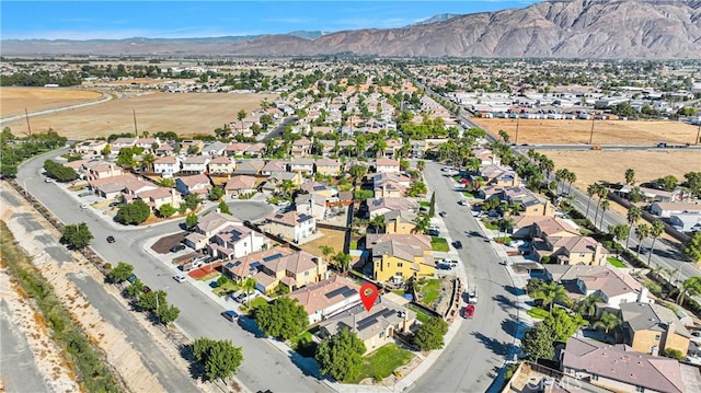 drone / aerial view with a mountain view