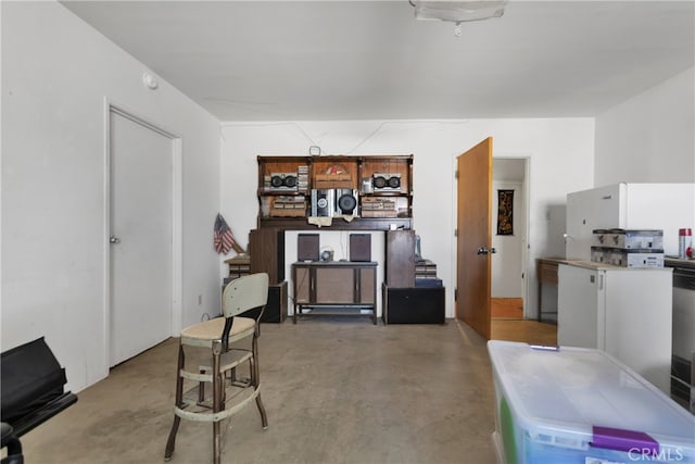 interior space featuring concrete floors