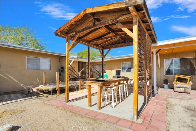 view of patio featuring a gazebo