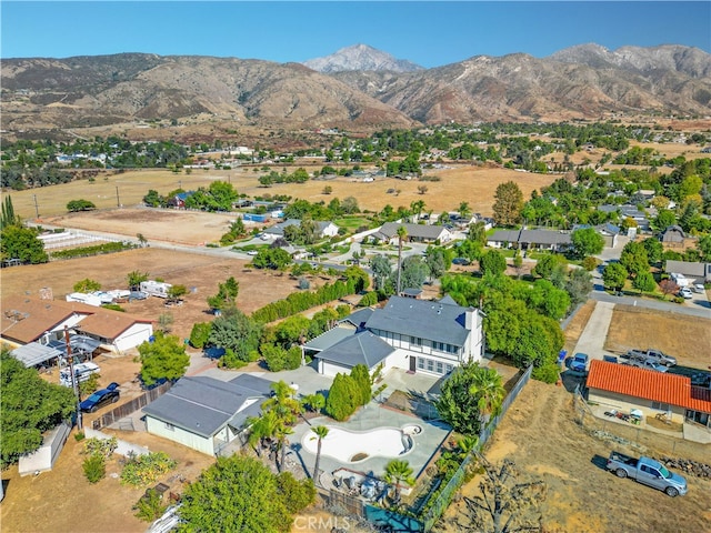 drone / aerial view with a mountain view