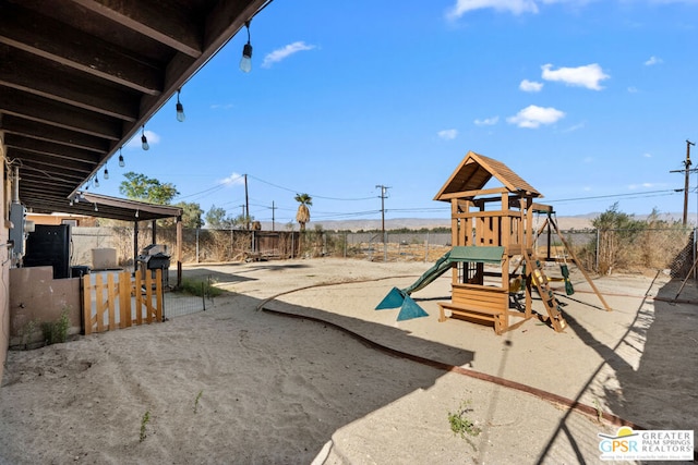 view of jungle gym