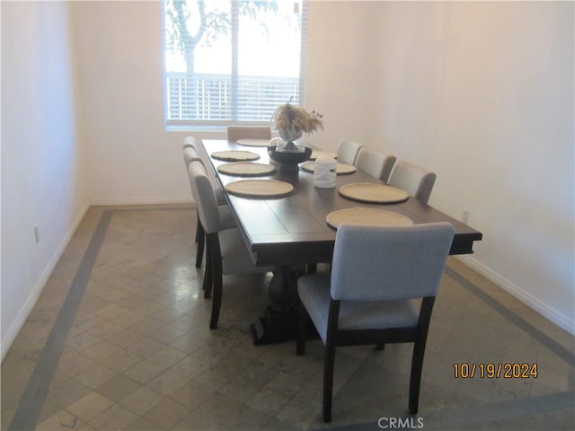 view of tiled dining room