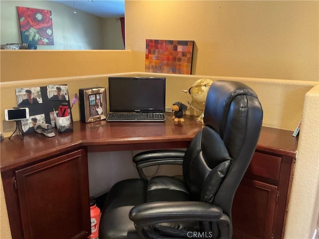 home office with built in desk