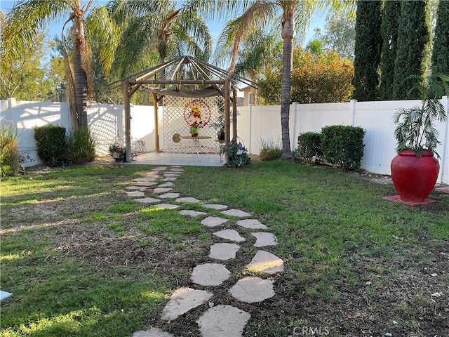 view of yard featuring a gazebo