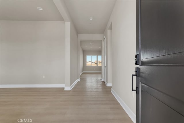 hall featuring light wood-type flooring