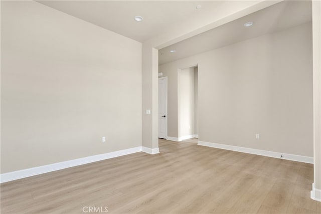 empty room featuring light hardwood / wood-style flooring