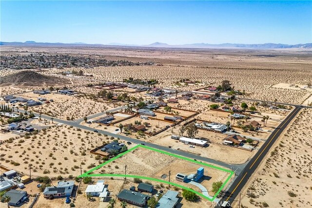 drone / aerial view with a mountain view