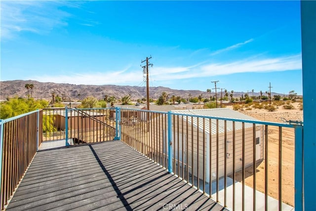 deck featuring a mountain view