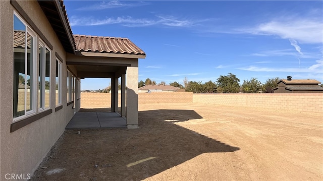 view of yard with a patio area