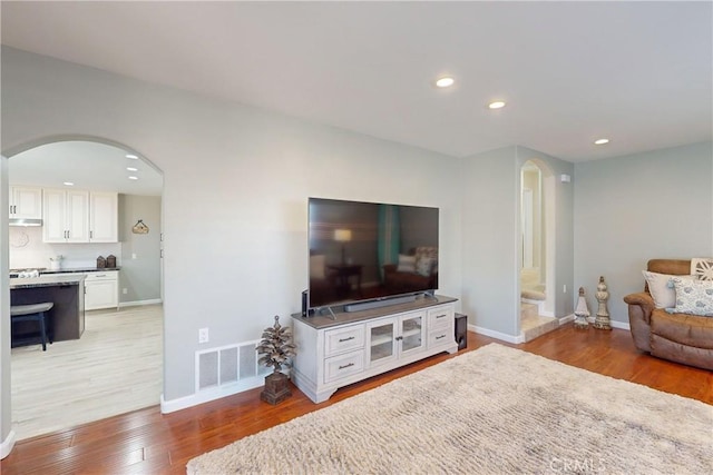 living room featuring hardwood / wood-style flooring