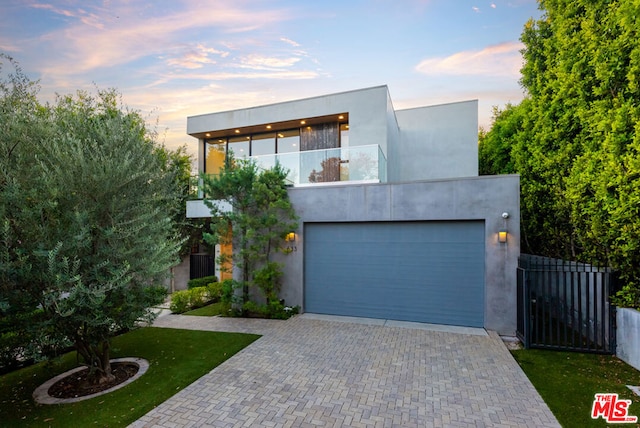 contemporary home featuring a balcony