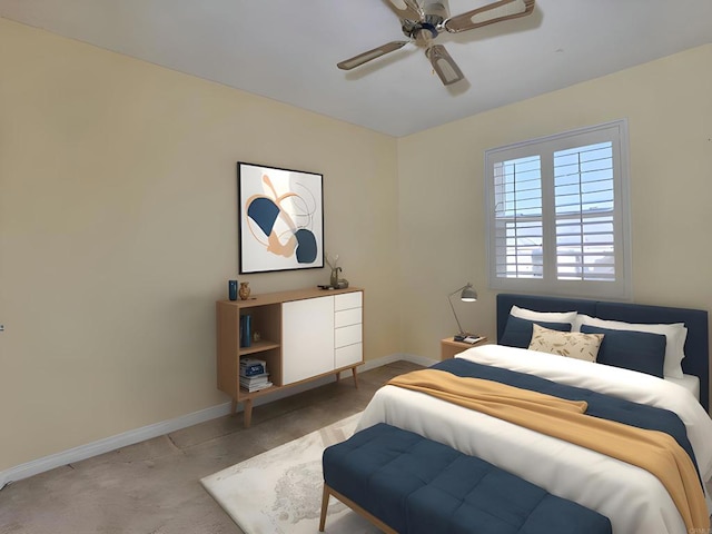 bedroom with ceiling fan