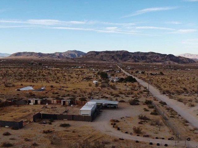 drone / aerial view with a mountain view