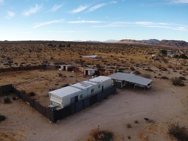 drone / aerial view with a mountain view