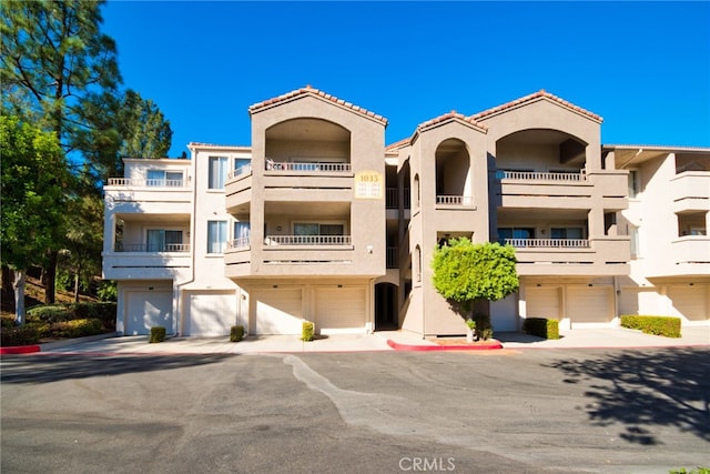 view of property featuring a garage