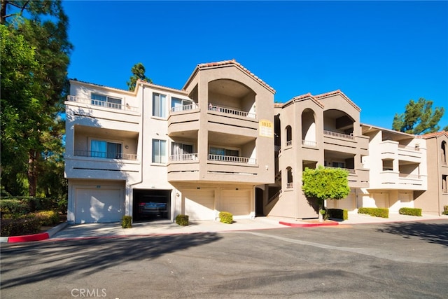 view of property with a garage