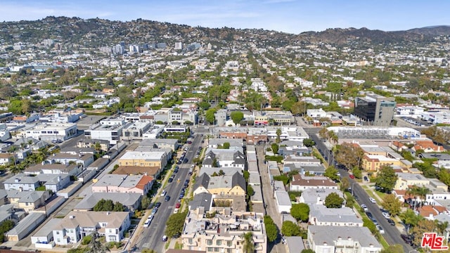 aerial view with a mountain view