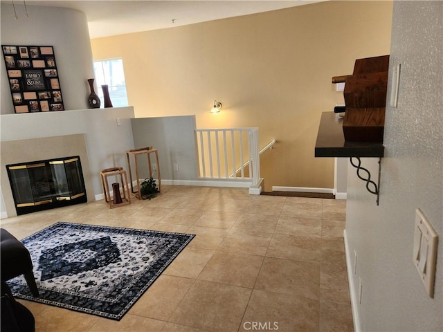 view of tiled living room