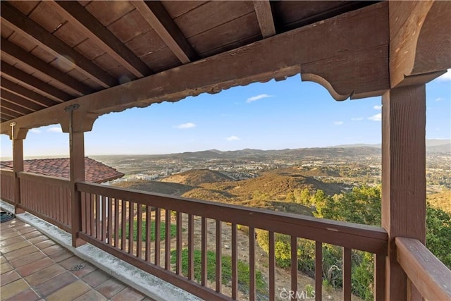 balcony with a mountain view