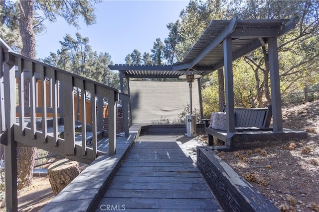 deck with a pergola