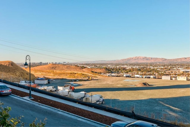 exterior space featuring a mountain view