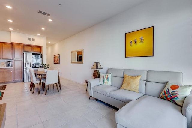 view of tiled living room