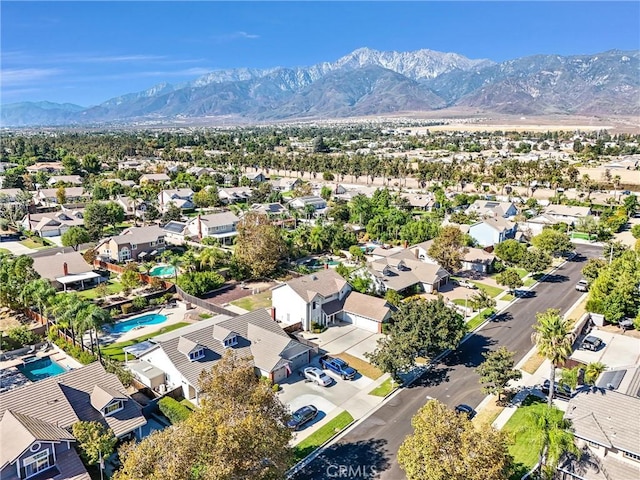 aerial view with a mountain view