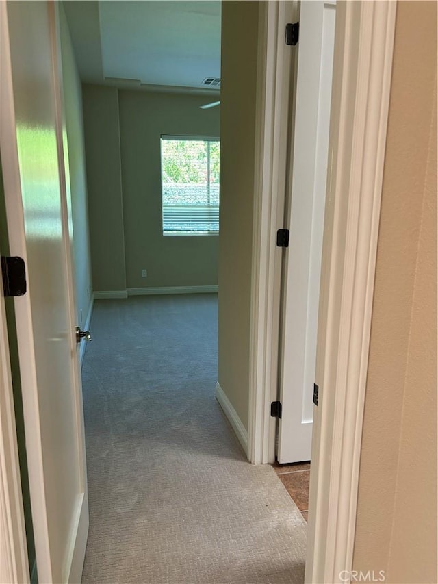 hallway featuring carpet floors