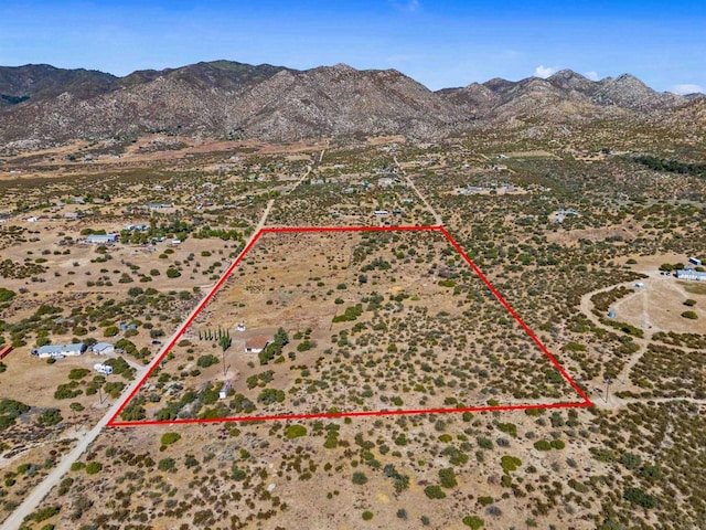 birds eye view of property featuring a mountain view