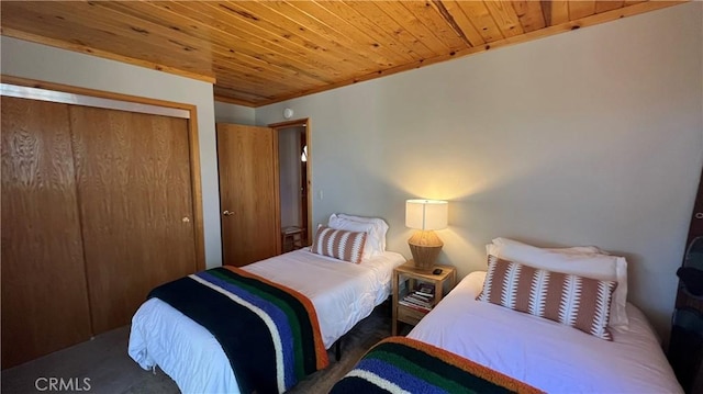 bedroom featuring wood ceiling