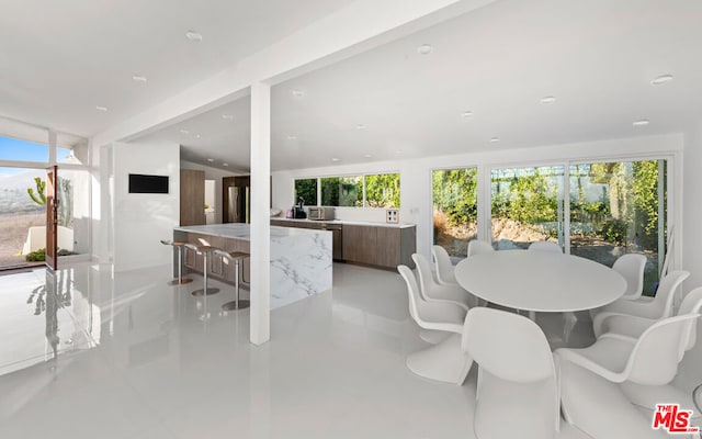 view of tiled dining room