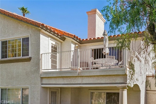 exterior space with a balcony