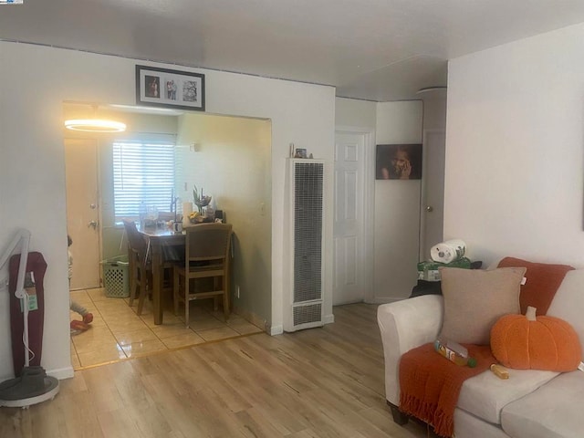 living room featuring light hardwood / wood-style floors