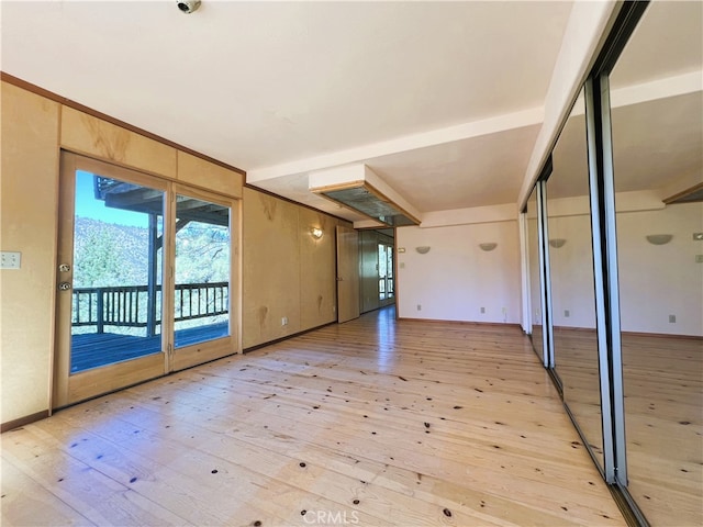 empty room featuring light wood-type flooring