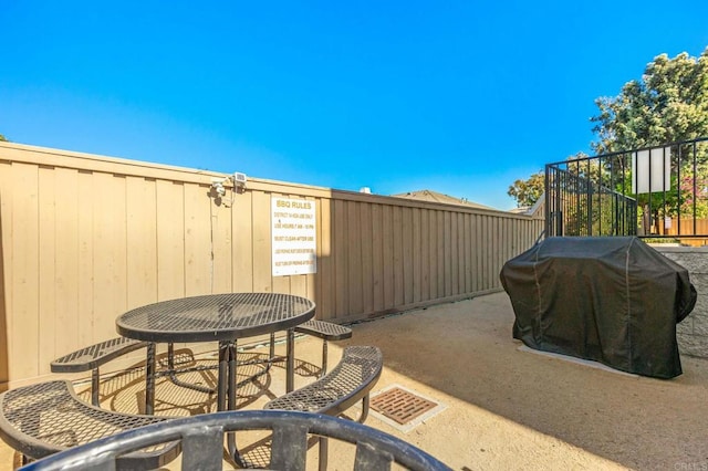 view of patio / terrace featuring area for grilling