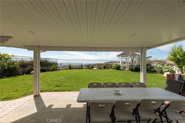 view of patio / terrace with a gazebo