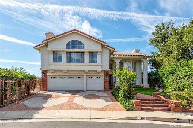 view of front of house with a garage