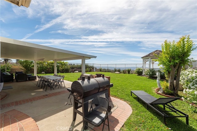 view of patio with area for grilling