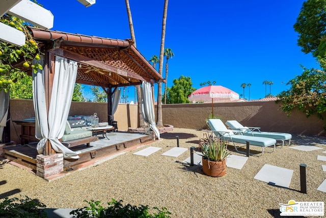 view of patio with a gazebo