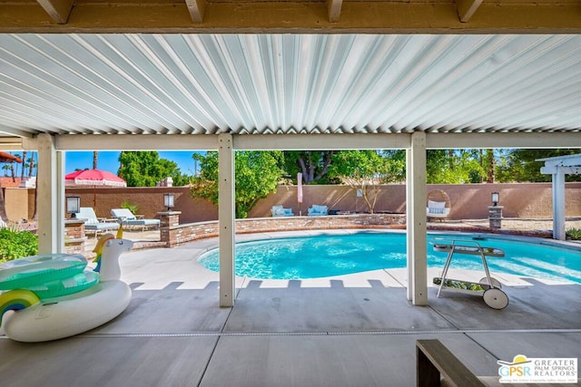 view of pool with a patio