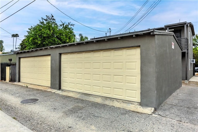 view of detached garage