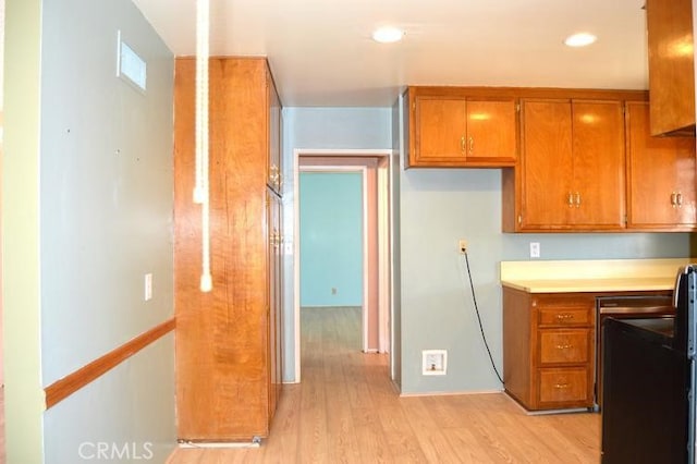 kitchen featuring light wood-type flooring