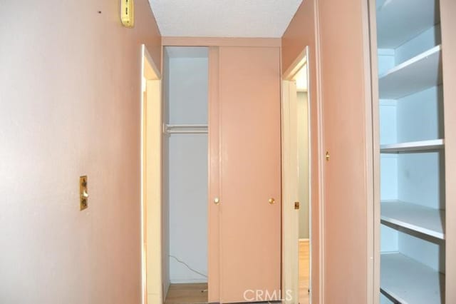 corridor featuring hardwood / wood-style floors