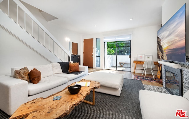 living room featuring hardwood / wood-style flooring