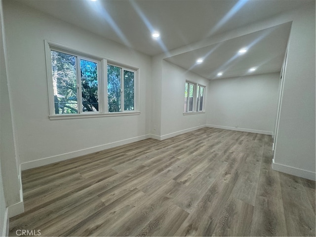 empty room featuring wood-type flooring